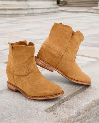 Royalfashion Stiefel im Cowboy-Stil auf verdecktem Keilabsatz Blueston