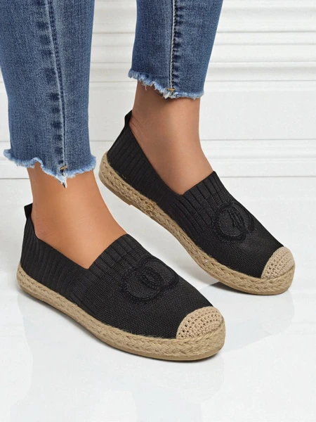 Damen Espadrilles Atena schwarz – flacher Absatz, ökologisches Wildleder