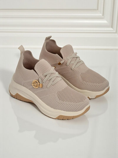 Damen-Sneaker Royalfashion Selene – bequeme weiße Schuhe mit flacher Sohle