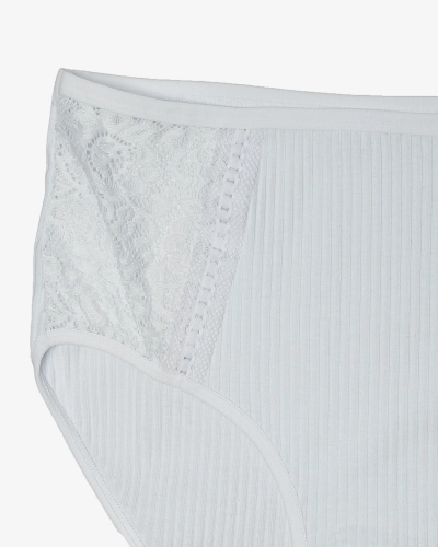 Gerippter Damen-Slip in Weiß PLUS SIZE - Unterwäsche