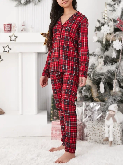 Royalfashion Weihnachts-Kinder-Karopajama