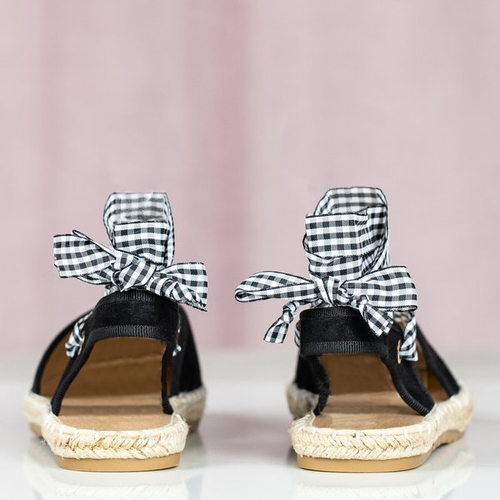 Чорні еспадрільї з відкритим каблуком Papavero - Взуття