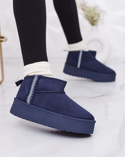 Royalfashion Hellbraune Damenschuhe a'la Schneestiefel mit Ornament Parisela