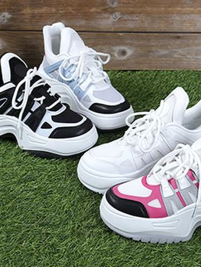 Royalfashion Damen sportliche Sneakers auf dickerer Sohle Loness