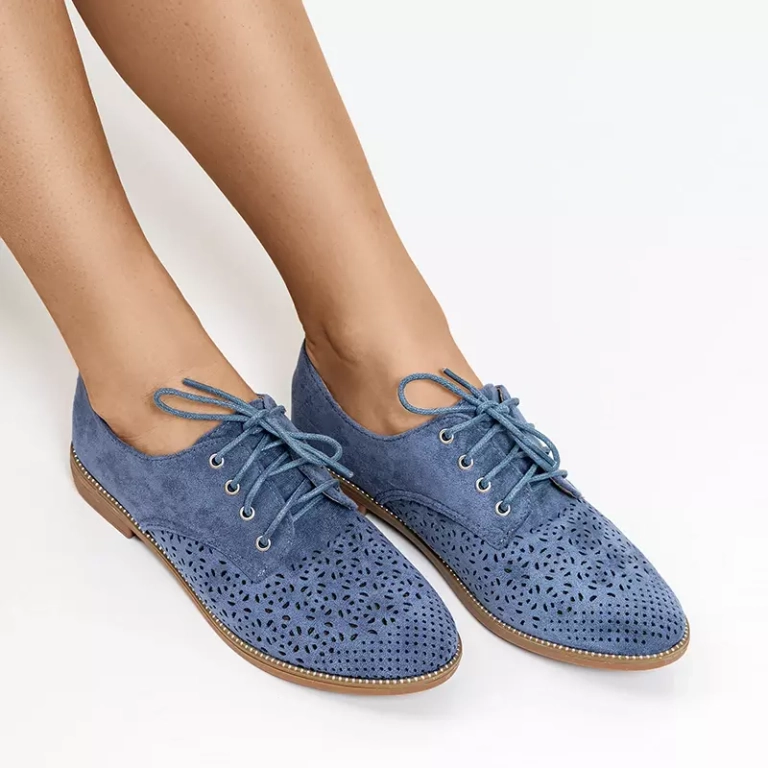 Blaue Schnürschuhe für Damen Soberin - Schuhe