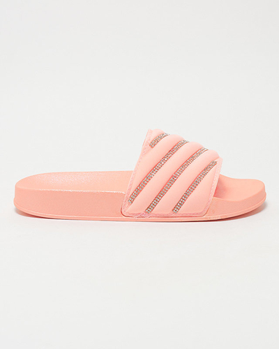 Hellrosa Damen Flip-Flops mit Zirkonen Erikis - Schuhe