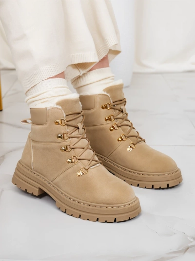 Royalfashion Hellbraune Damen Trapper Develier