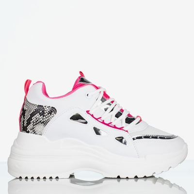 Weiße Damenschuhe mit dicker Sohle Gisela - Footwear