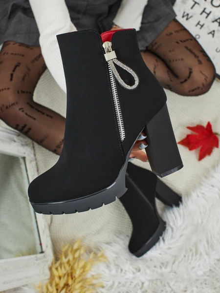 Damen Stiefeletten aus Öko-Leder mit Blockabsatz Marellin