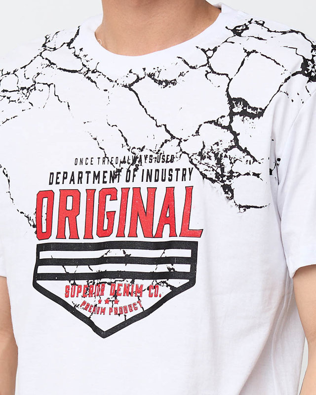 Weißes Herren-T-Shirt mit Aufdruck - Kleidung