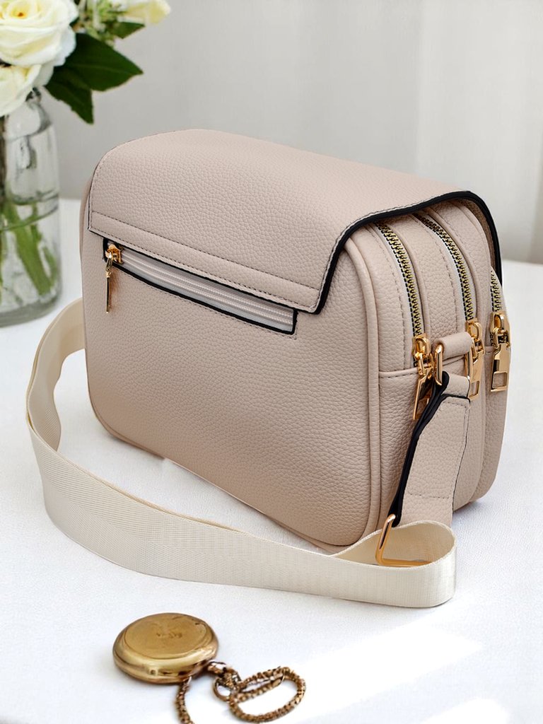 Royalfashion Kleine Damenhandtasche aus Ökoleder mit 2 Fächern