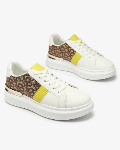 Royalfashion Weiße und braune Damen Sportschuhe Mlysio
