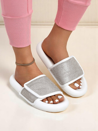Royalfashion Жіночі шльопанці на плоскій підошві Sparkle Step
