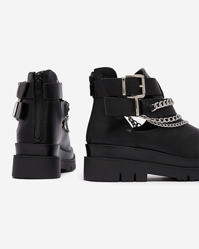 Damenstiefel mit Ausschnitten in Schwarz Setica - Schuhe