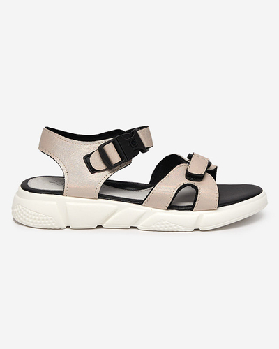 OUTLET Glänzende beige Sandalen für Kinder Leepe - Schuhe