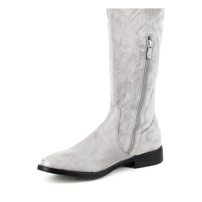 Graue Stiefel aus Öko-Wildleder Taramina - Schuhe 1