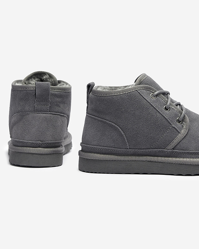 Graue Damen-Schneestiefel mit Fell Miusho - Schuhe