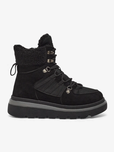 Damenstiefeletten Aurora Schwarz Leder Elegant für den Herbst