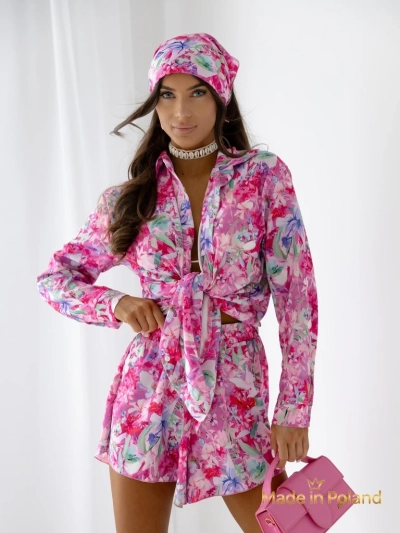 Royalfashion Damen-Set mit Hemd und floralen Shorts