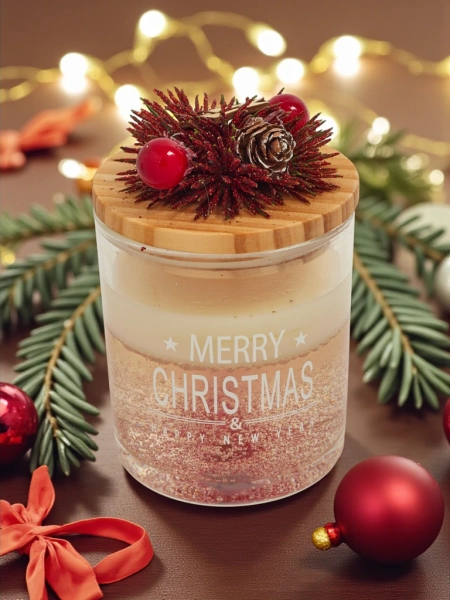 Святкова свічка запашна Merry Christmas Happy New Year