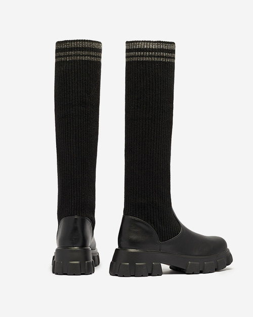 Чорні високі жіночі чоботи Alerpi