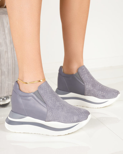 OUTLET Graue Damen-Sneaker mit verstecktem Keil Elema - Footwear