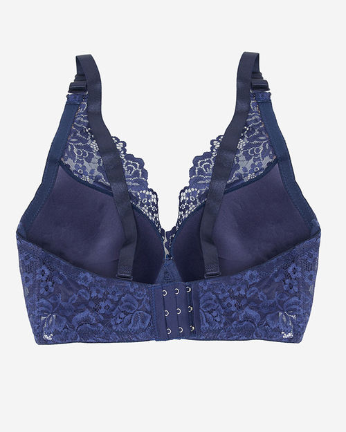 Рожевий бюстгальтер з темно-синім мереживом - Нижня білизна