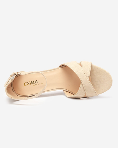 Beige Damensandalen auf der Post Nenki - Schuhe