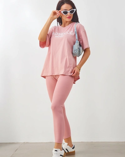 Royalfashion Damen Baumwollset mit kurzen Ärmeln und Leggings
