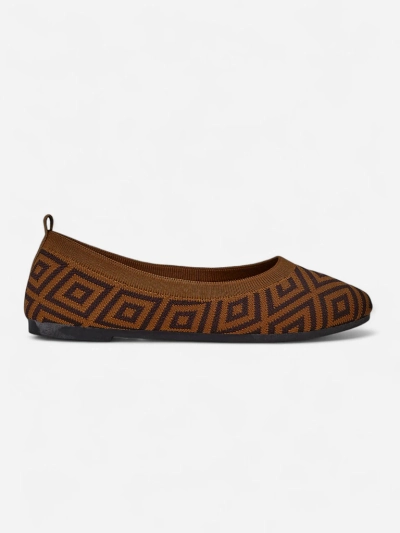 Royalfashion Damen-Ballerinas aus Stoff mit geometrischem Print Metric
