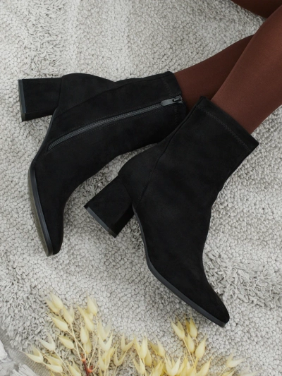 Damen Stiefeletten Evron aus Wildlederimitat mit Blockabsatz