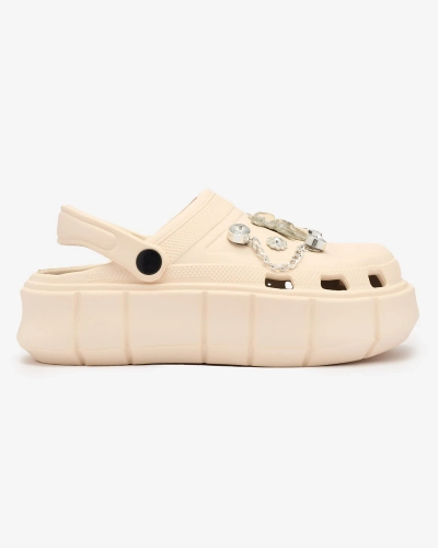Royalfashion Creme Damen Flip-Flops aus Gummi Kooranza