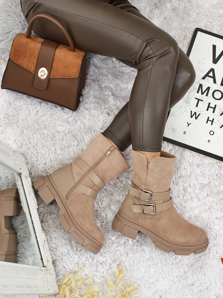 Höhere Damenstiefeletten aus Öko-Wildleder Callire