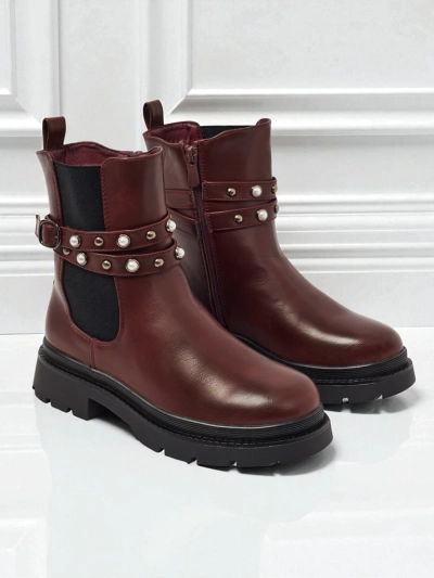 Höhere Damenstiefeletten aus Öko-Leder Pearl Mist