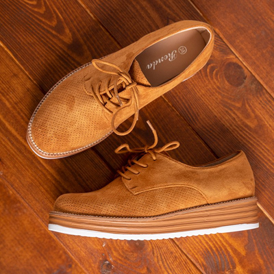 Braune Damen Öko-Wildleder Schuhe Akusen - Schuhe