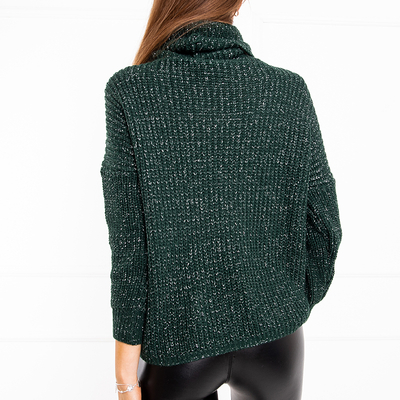 Bottled Green Damen Rollkragen Kurzer Pullover - Kleidung
