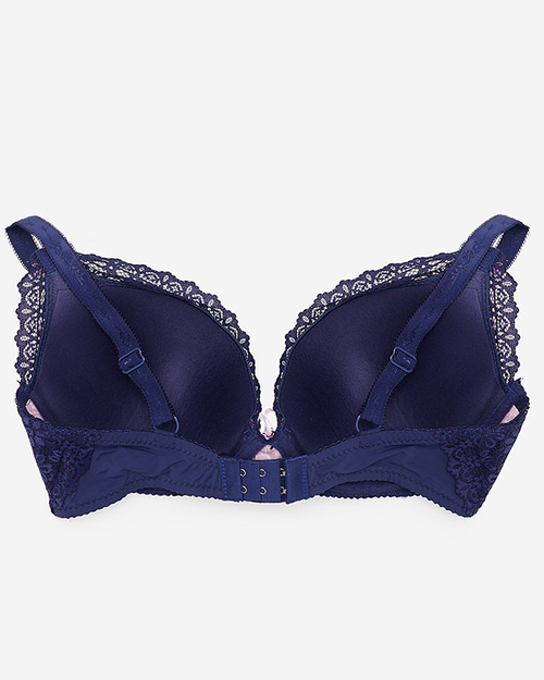 Синьо-рожевий жіночий мереживний бюстгальтер