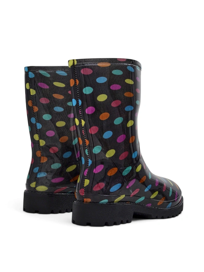 Royalfashion Damen Regenstiefel mit Polka-Dots Kroppes