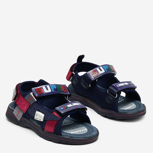 Marineblaue Kindersandalen mit Aufnähern Netiks - Schuhe
