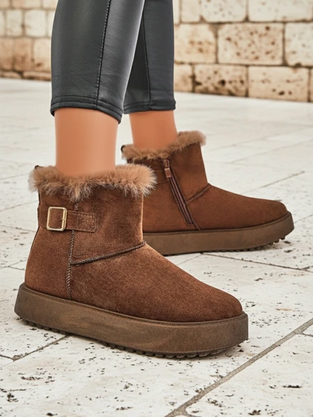 Royalfashion Kurze Damenstiefel im Schneestiefel-Stil Winter Crest