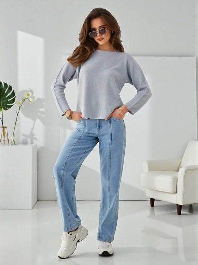 Magliano Damska Jasna Szara Tkaninowa z Długim Rękawem