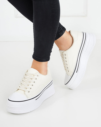 Cremefarbene Damen-Sportschuhe a'la Sneakers Aniel - Footwear