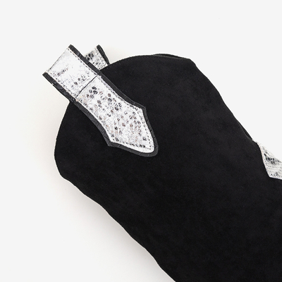 Schwarze Stiefelette mit dekorativem Aufschlag Acilip- Footwear