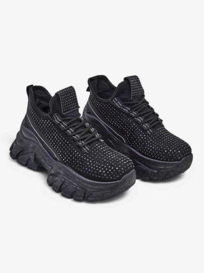 Royalfashion Damen Sport Sneakers mit Strass Blysco