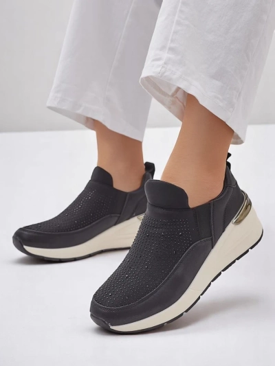 Royalfashion Жіночі спортивні туфлі в стилі сліп-он з стразами Elera