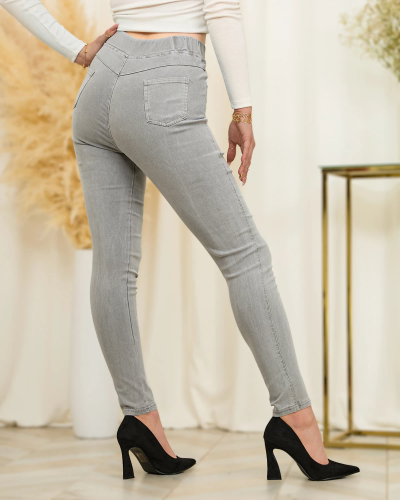 Royalfashion Hellgraue Damen-Teggings a'la jeans
