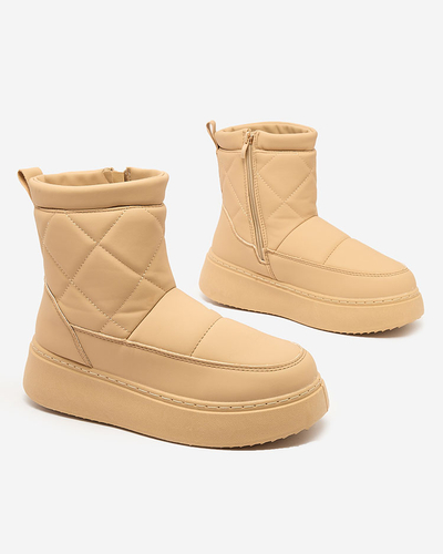 Royalfashion Hellbraune Damenstiefel a'la Schneestiefel Kacecica