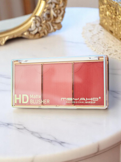 Palette mit 3 matten Rouge-Farbtönen für Wangenfarbe Wine Rose