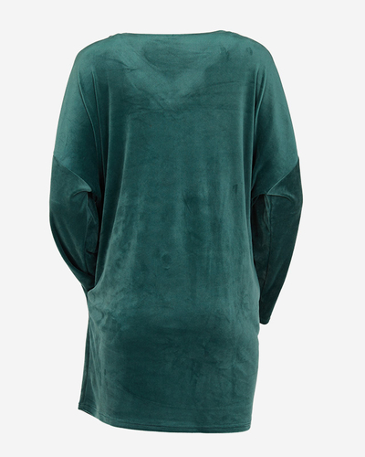 Темно-зелена жіноча туніка з цирконами