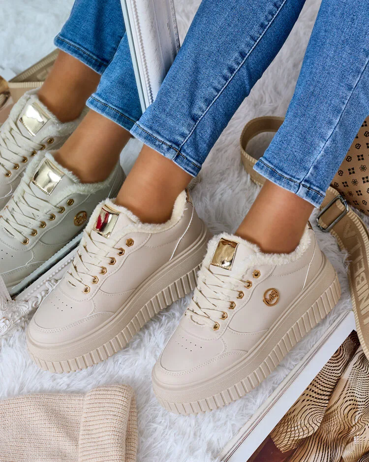 Royalfashion Warme Damen-Sneakers mit Fell Sofi